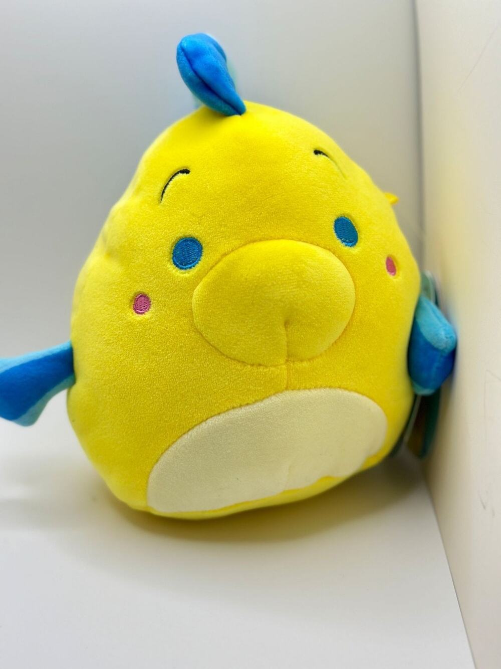 Disney Squishmallows Flounder Plush 7" Yellow & Blue Collectible Soft Toy